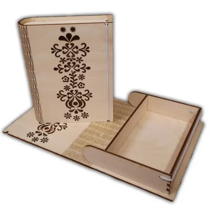 Dřevěná krabička kniha 2 s Moravským motivem 1